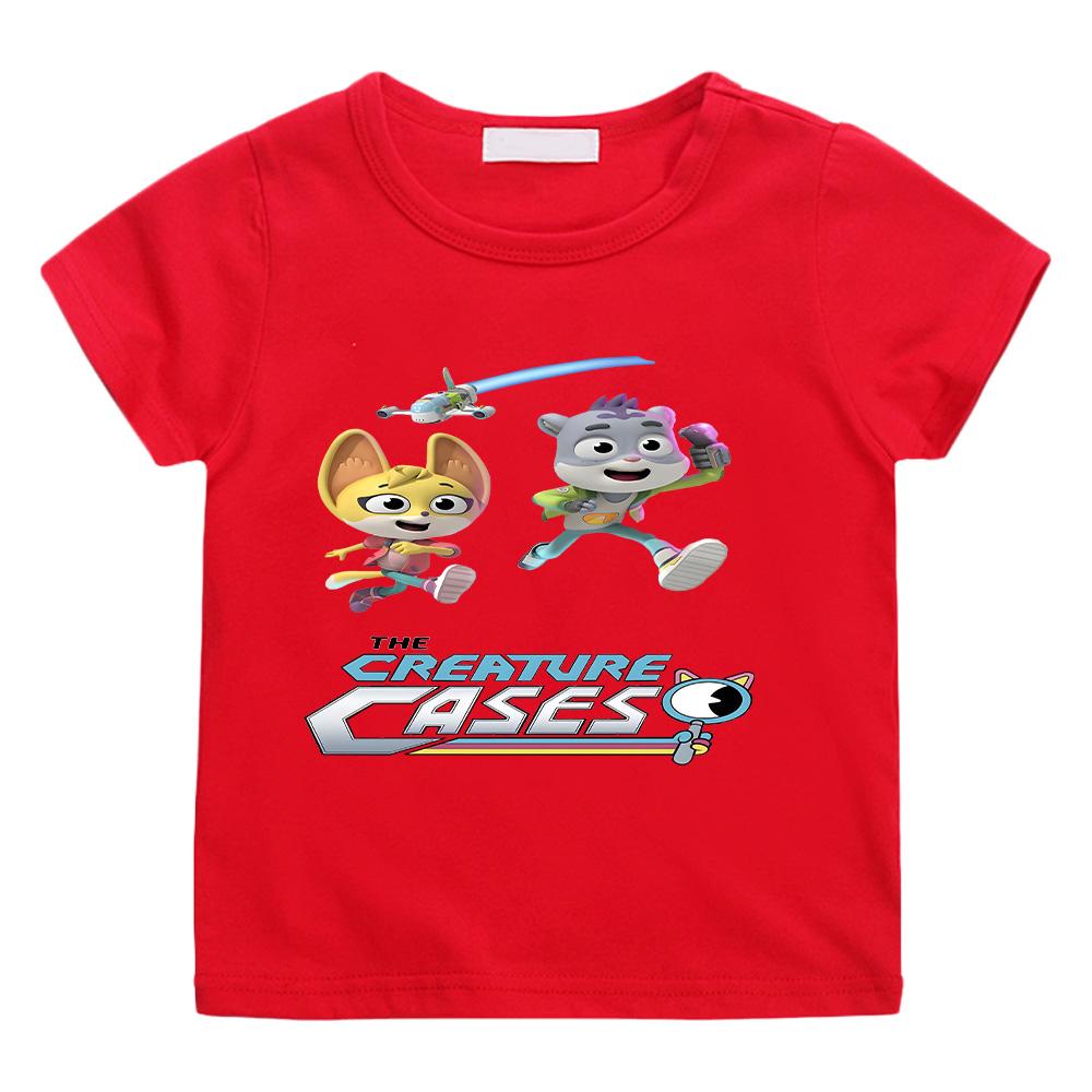 T-shirt con Stampa Anime Biological Case Divertimento Intellettuale per Bambini Cartone Animato Ragazzi e Ragazze Top