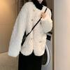 Xiaoxiangfeng lamb wool plush coat women's new winter small design sense thin warm fur top