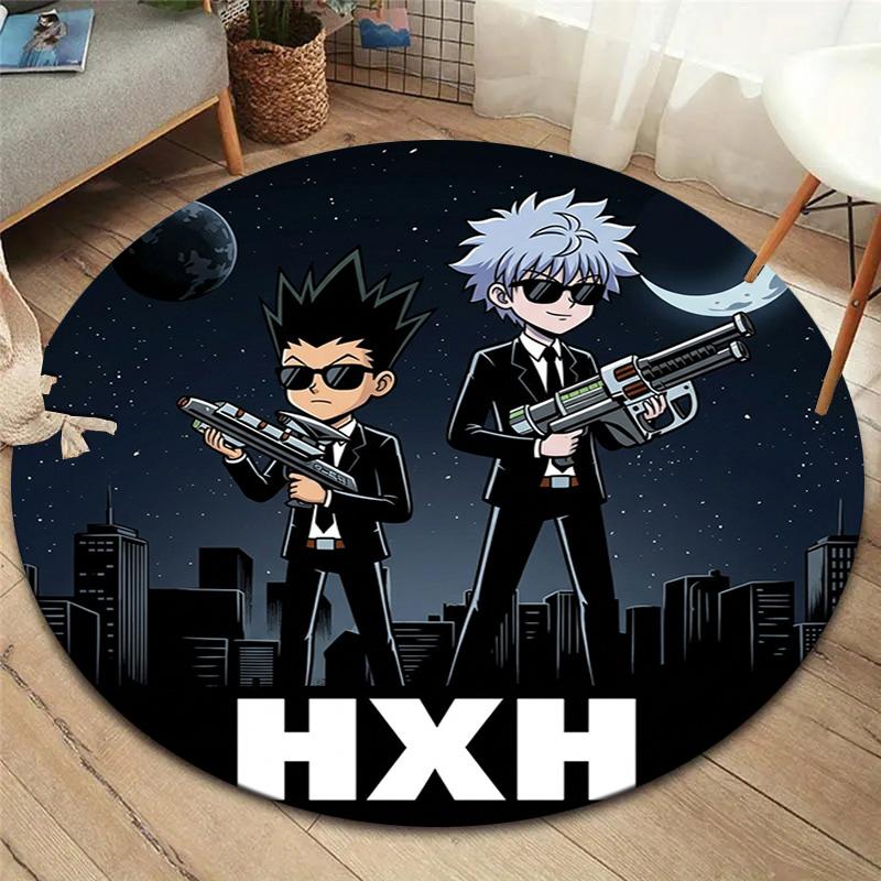 Hunter X Hunter Round Area Rug Carpet Rug For Living Room Bedroom Sofa Playroom Decor Nonslip Floor Mat
