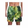Beach Shorts, Palm Leaves with 3D Pattern for Men, Quick Drying Shorts for Hawaiian Plants