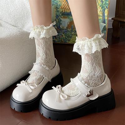 Fashion Thick Soled Loafers Women 2024 New British Style Lolita Shoes Cute Bow Mary Jane Shoes Girls College Style Retro JK Single Shoes