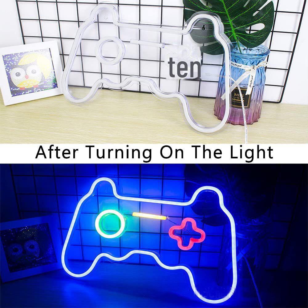 Geschlechtsneutrales Neon-Gamecontroller-Licht für Innendekoration