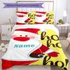 3pcs Custom Name Christmas Santa Claus Bedding Set Duvet Cover Closure Includes 1 Duvet Cover & 2 Pillowcases, Soft and Comfortable for All Seasons.