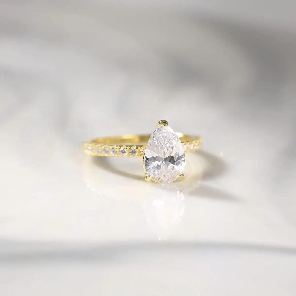 2 CT 925 Sterlingsølv Forlovelsesringer Edelsten Cubic Zirkonia Vielsesløfteringer for Kvinner Fine Smykker Gaver