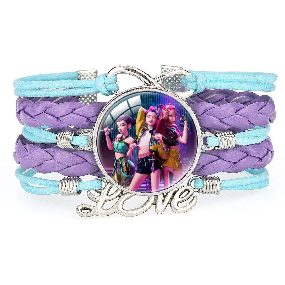 Kpop Demon Hunters Beaded Cartoon Anime Bracelet Pendant Beaded DIY Bracelet Bangle Girls Jewelry Kids Gifts