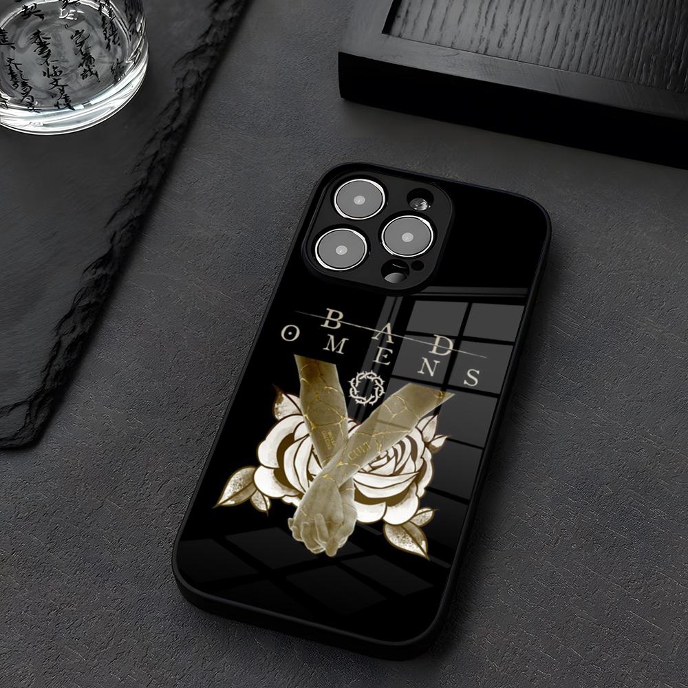 Music Bad Omens Design Phone Case Glass For IPhone 12 17 15 14 13 16 11 Pro XS Max Plus Mini X XR E2020 Tempered Coque