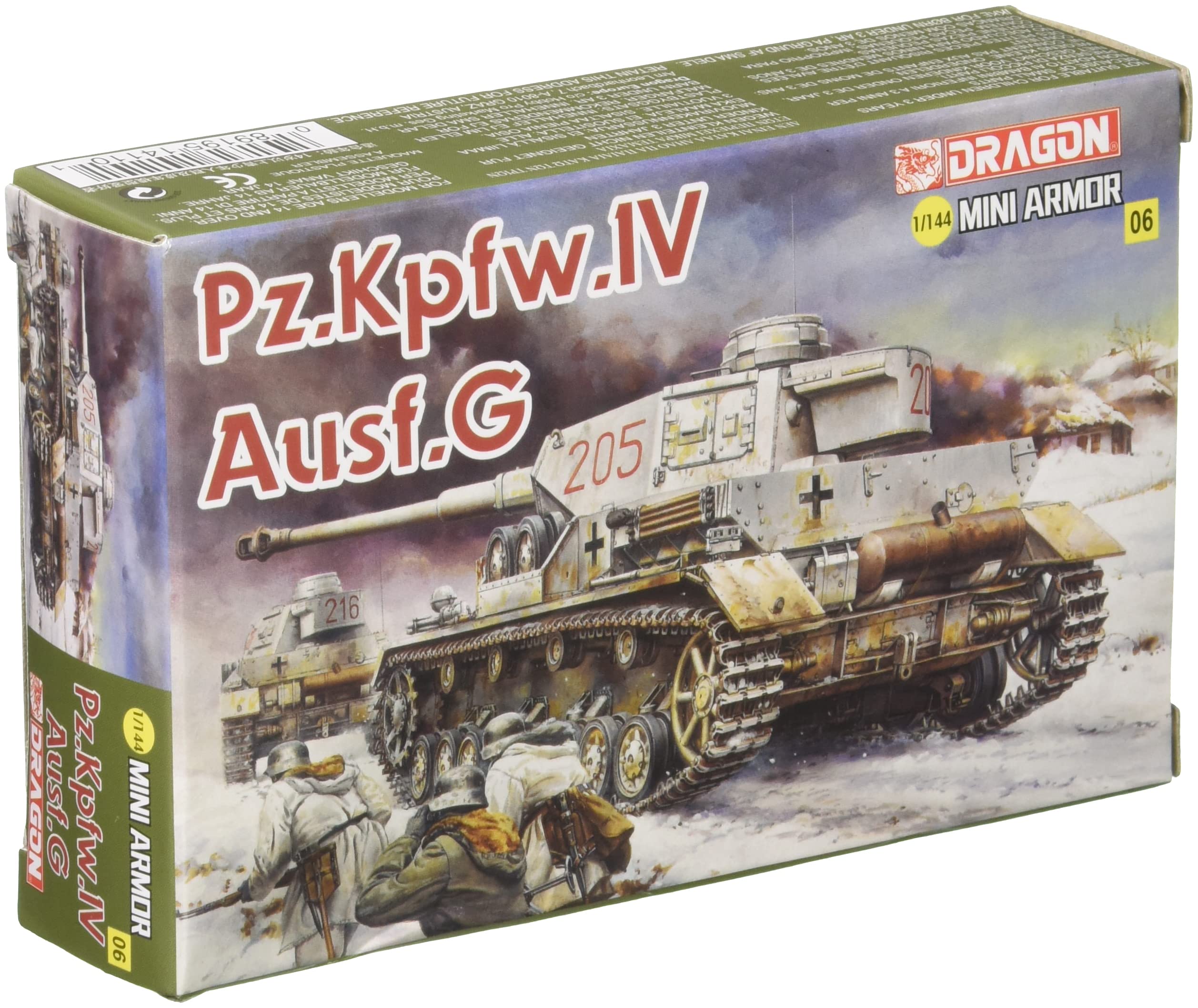 

Dragon Mini Armor Series German Army Panzer IV Type G Plastic Model DR14110 1/144
