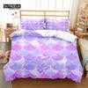 Mermaid Fish Scales Duvet Cover Magical Colorful Seamless Pattern With Fish Scale Net Print Bedding Set Microfiber Quilt Cover