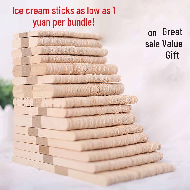 DIY Handmade Wooden Popsicle Stick Model Kit Straight 65x10x2mm bundle