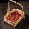 Multi-purpose Retro Bamboo Basket Bamboo Woven Small Size Fruit Basket Handmade Storage Basket Snack Fruit Organization