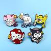 Sanrio Magical Sakura Brooch: Cute Kuromi Cat Metal Badge