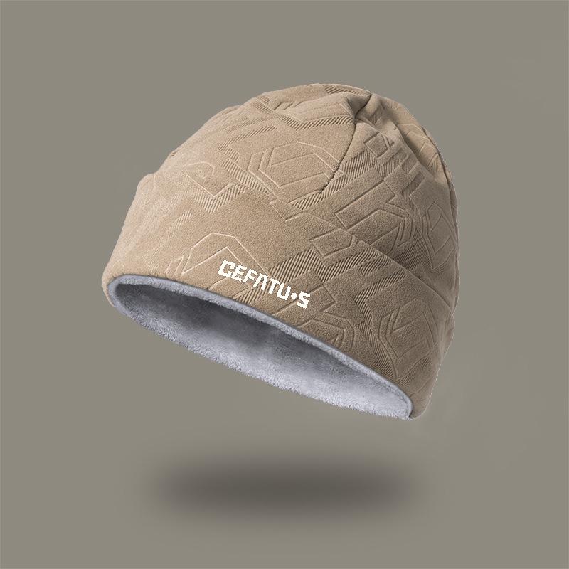 Windproof Velvet-Lined Winter Knitted Beanie with Ear Protection