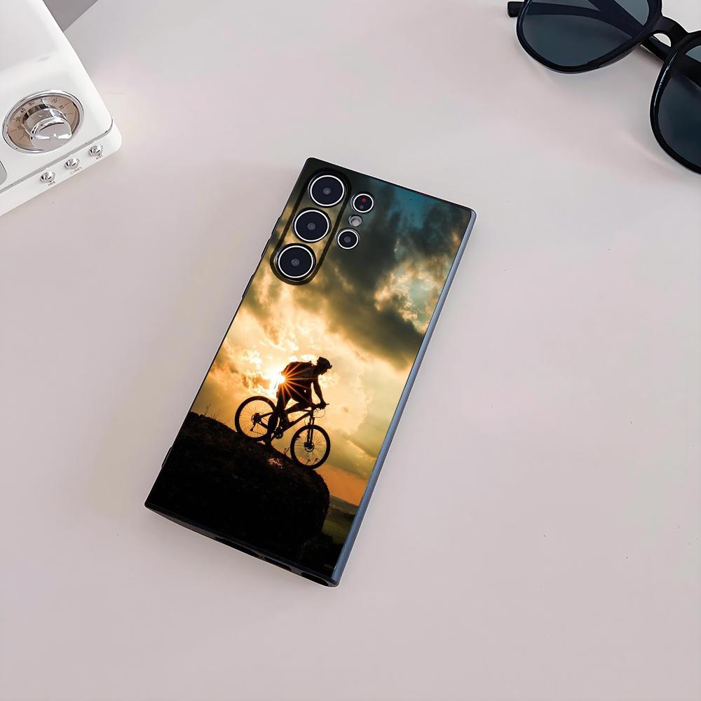 MTB Mountain Bike Bicycle Phone Case For Samsung Galaxy S25 S24 S22 S23 Ultra S21 S20 Plus 5G Frosted Non-Slip Full Cover Case
