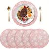 4/6-Piece Pink Snowflake Placemats Family Gatherings & Christmas Parties Instagram-Style Table Decor & Accessories