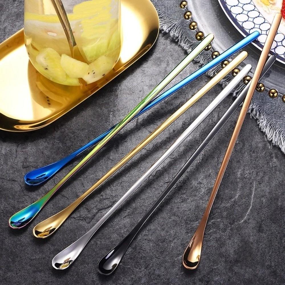 4PCS Stainless Steel Coffee Stirring Spoon Long Handle Ice Tea Spoon Kitchen