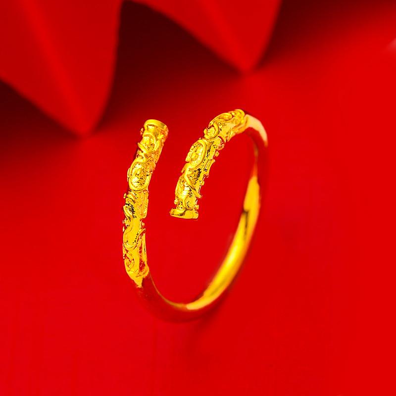 Vintage Style Copper Ring Featuring The Iconic Golden Staff Design For Men And Women