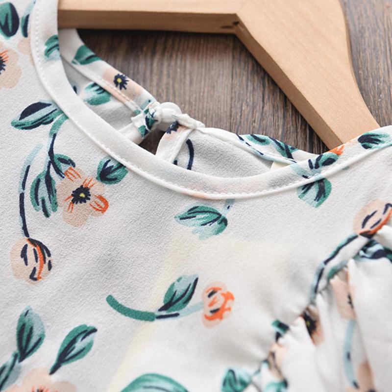 Girls Summer Flutter Sleeve Floral Top And Solid Loose Shorts Two Piece Set Kids Casual Outfit