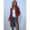 Womens Oversized Crochet Cable Knit Hooded Cardigan Long Sleeve Loose Fit Sweater In Solid Colors
