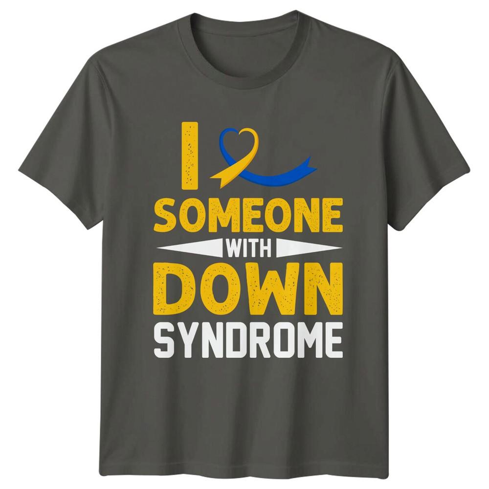 I Love Someone With Down Syndrome Awareness Ribbon TShirt S