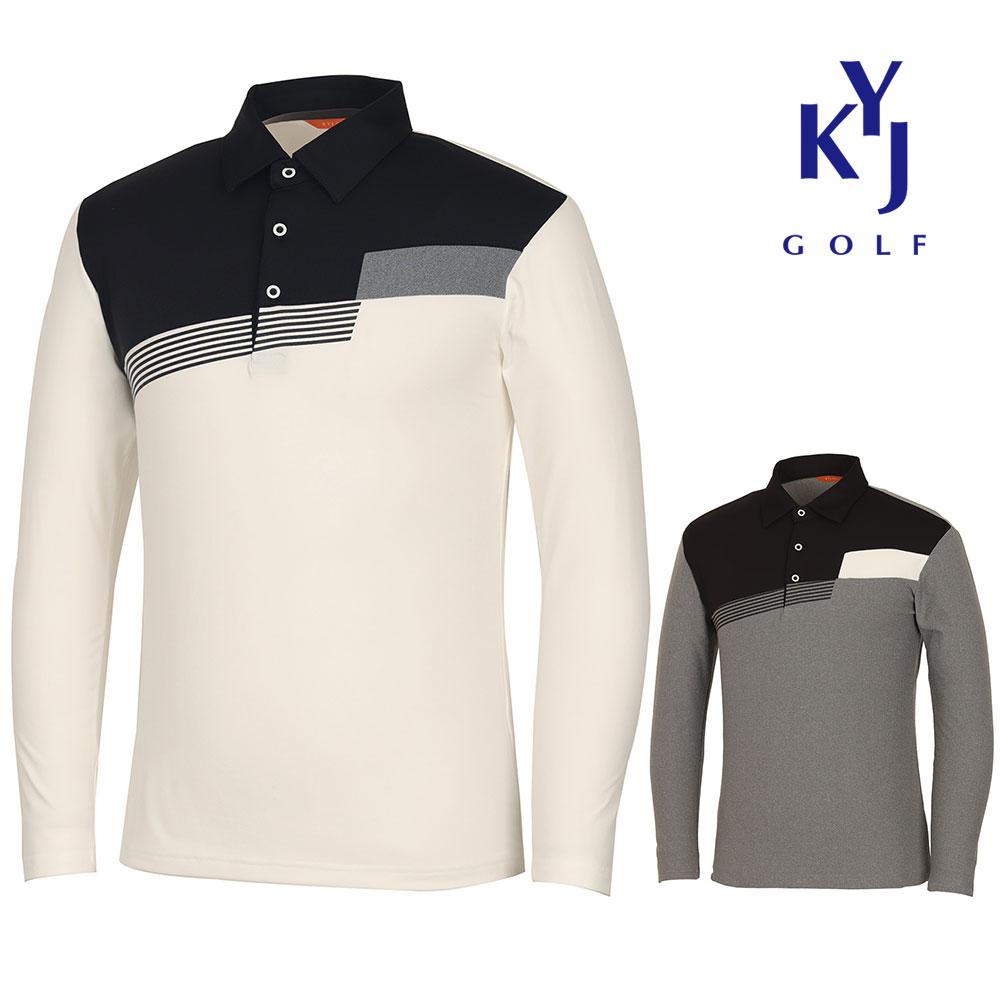 KIM YOUNG JOO GOLF Men'S Touch Brushed Edge Line Collared Golf T-Shirt Knwmts54