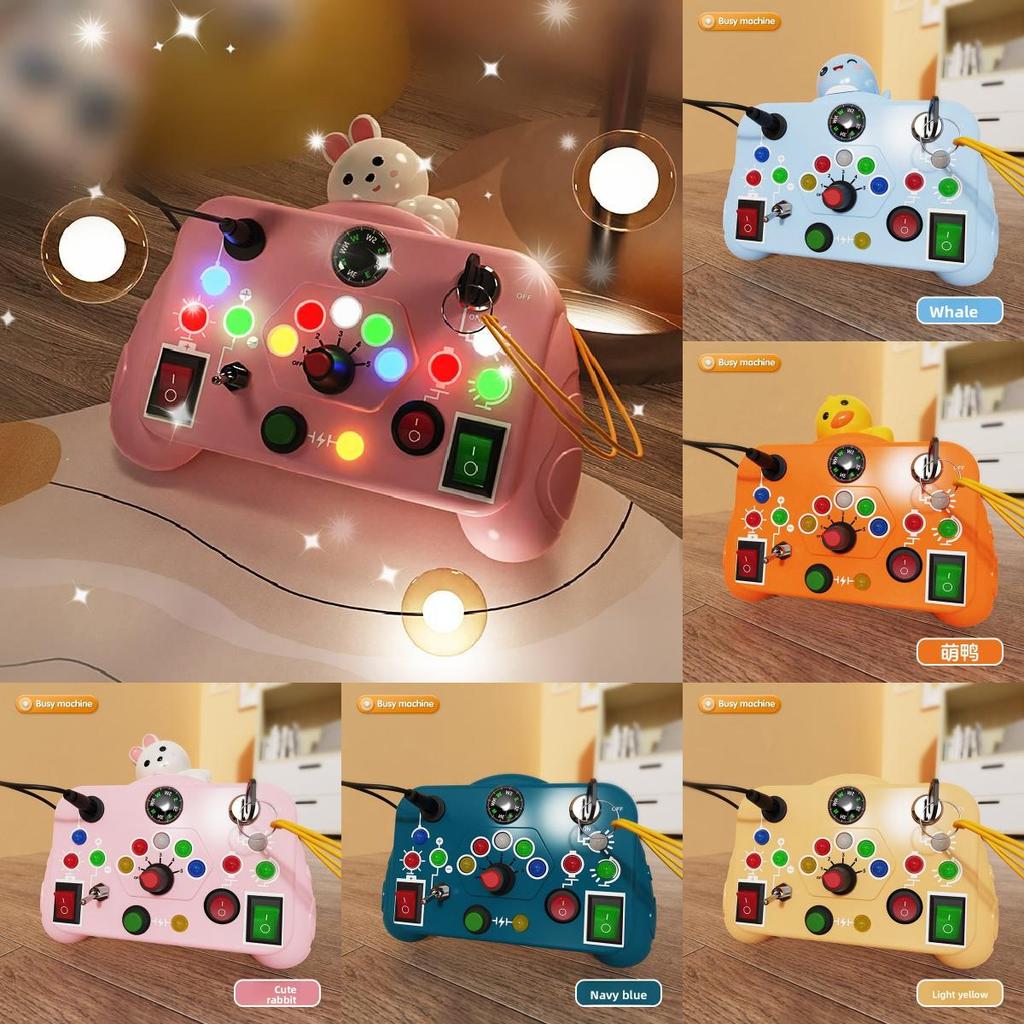 Montessori Busy Board With Led Lights And Sound For Toddler Sensory Development
