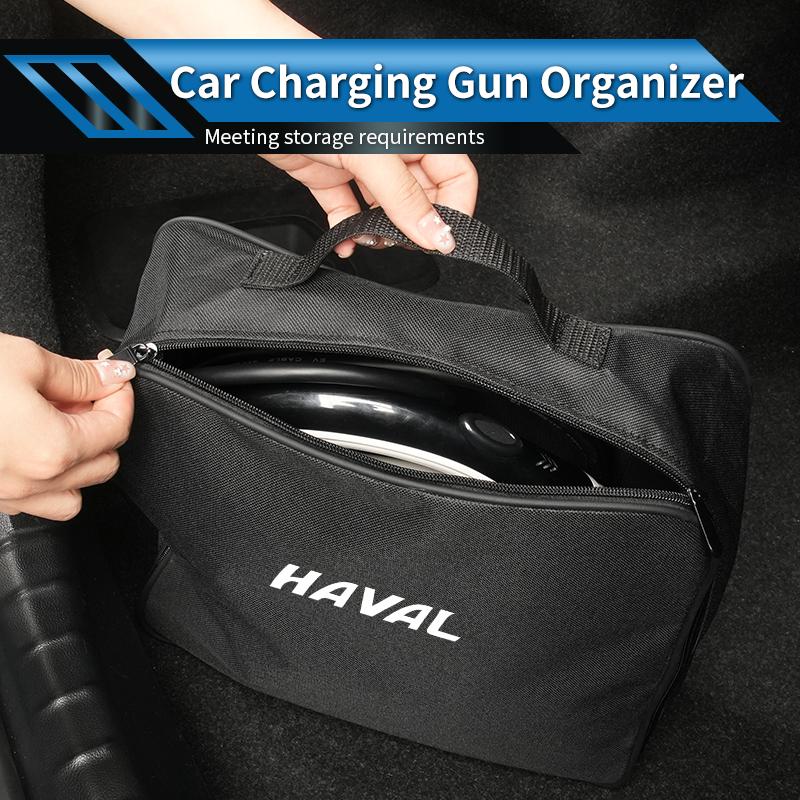 New Car Charging Gun Organizer Charger Storage Bag Accessories For Great Wall Haval F7 H6 H2 H3 H5 H7 H8 H9 M4 F7X F7H H2S