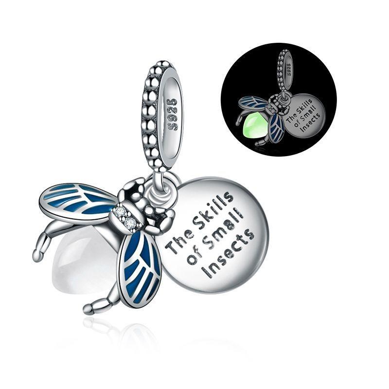 Original Copper Luminous Charms Firefly Stars Moon Spider Leaves Genie Bead For Pan Bracelet Diy Jewellery Gift