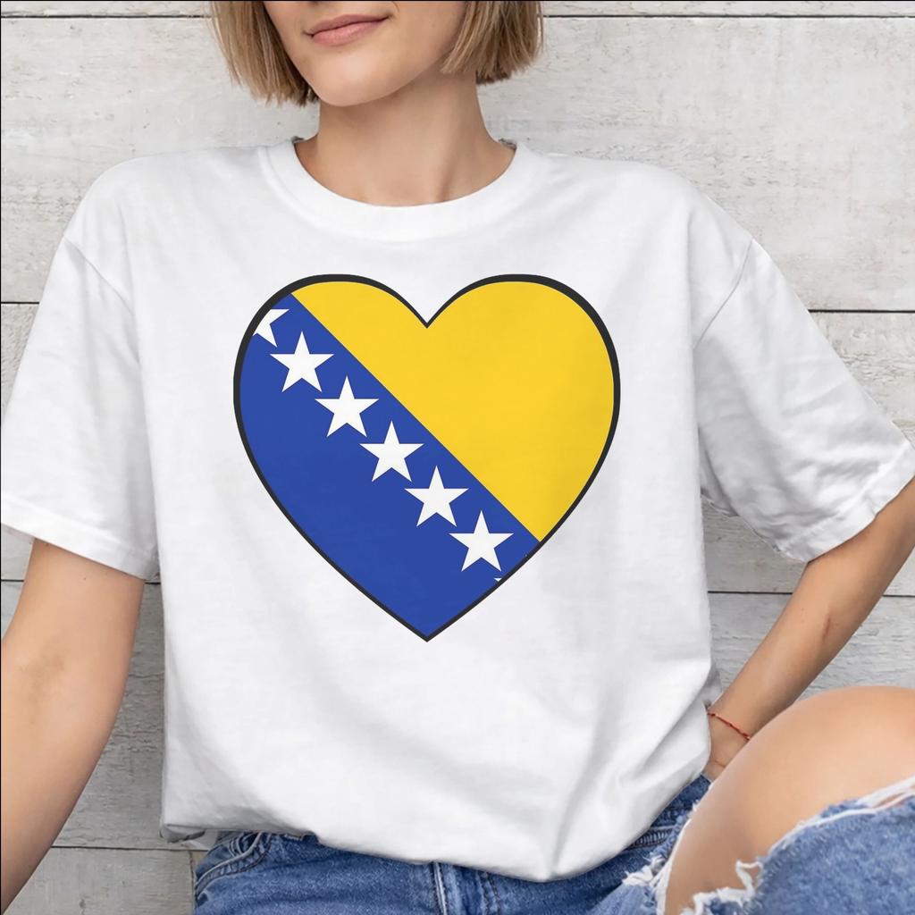 Bosnia and Herzegovina Flag Merch Unisex T Shirts Cotton Tee Graphic Print Tshirt Clothing