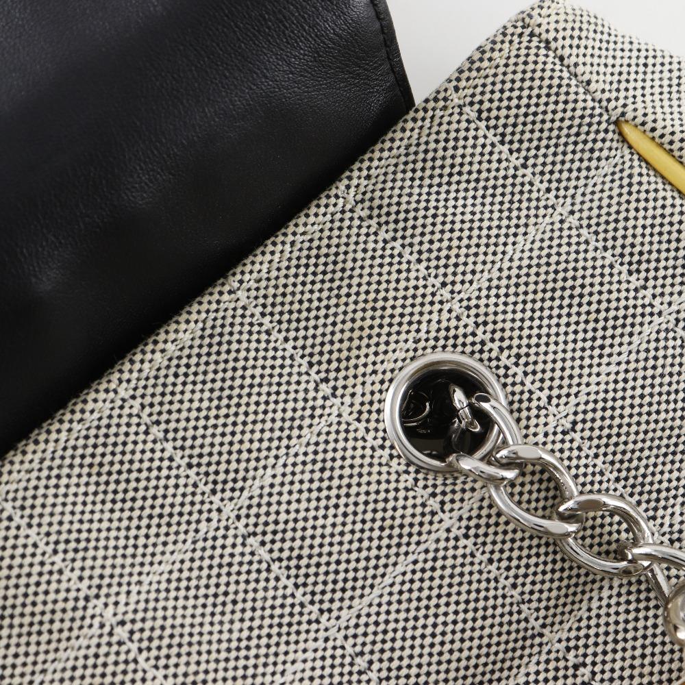 Chanel Camellia NO5 Tote Bag Chocolate Bar Chain Tote Gray/yellow Canvas Women Used