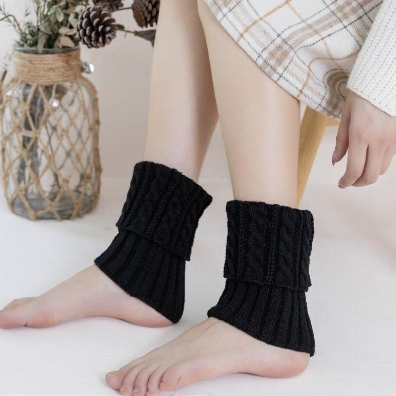 Damen Beinstulpen Knöchel Winter Warm Stretch Gestrickt Slouch Thermisch Damen Dicke Wollbündchen Stiefel Socken Abdeckung Flauschig Weibliche Gamaschen