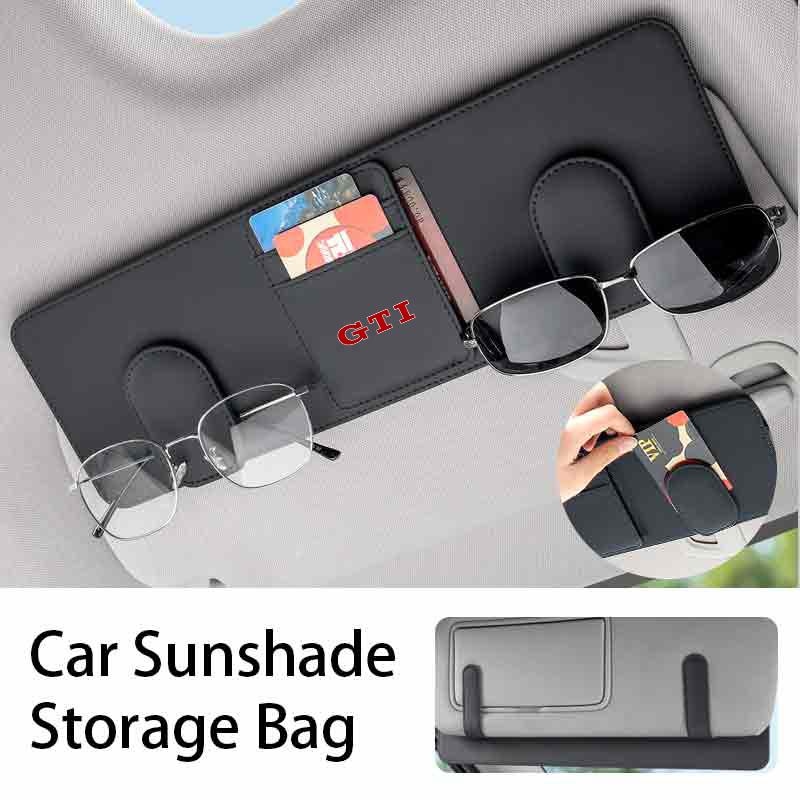 Multi-functional Car Sunshade Plate Organizer Bag Auto Accessories For Volkswagen VW Golf Polo Tiguan T5 Passat b6 Scirocco ujd9