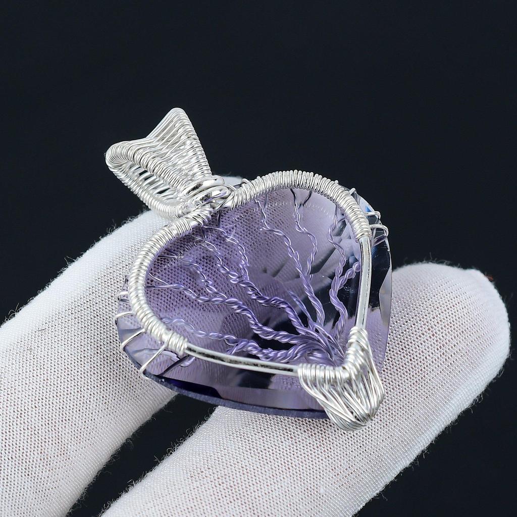 Amethyst Tree of Life Pendant 925 Sterling Silver Wire Wrapped Pendant Amethyst Pendant Gemstone Silver Handmade Pendant Necklace For Gift