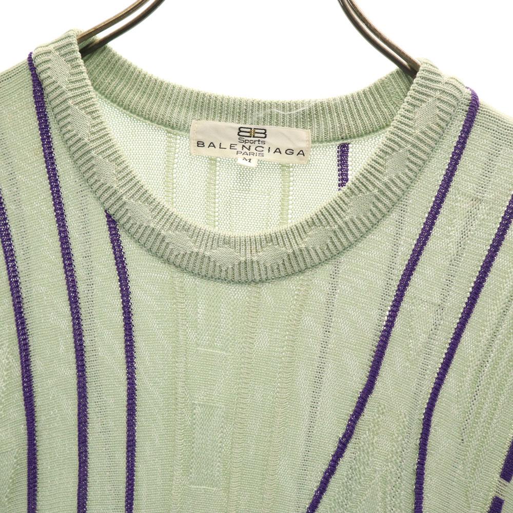 BALENCIAGA SPORT 90s Old Long Sleeve Knit M Dark Marks Mint Women Used