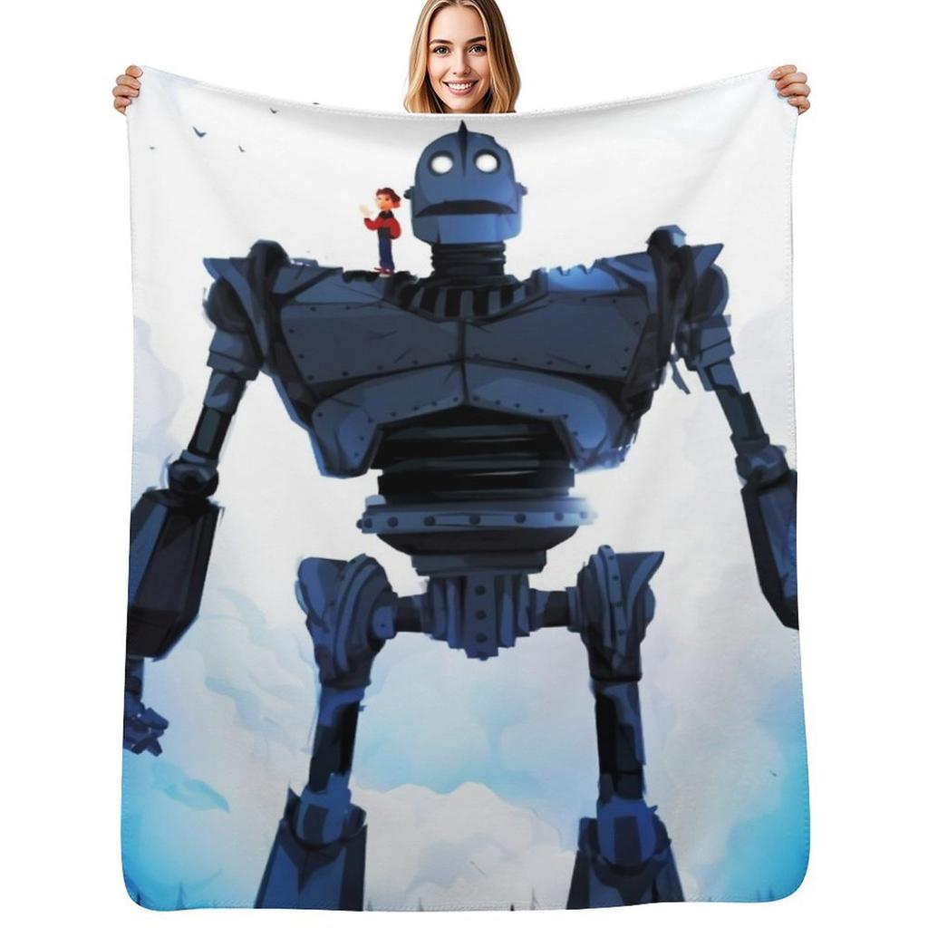 Big Robot Metal Throw Blanket Fuzzy Plush Throw Blanket For Sofa Chair