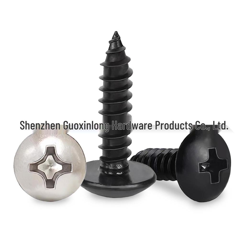 Nickel-Plated Silver/Black Umbrella Head TA3M3.5/4*5-6-8-10-12-14 Self-Tapping Pointed Tail Screws