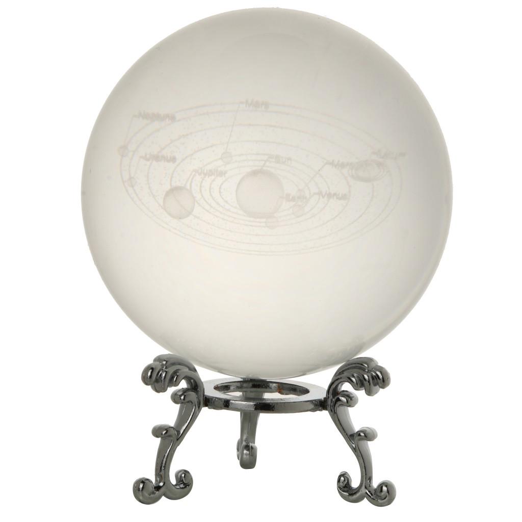  3D Solar System crystal ball Engraved Solar System Miniature Planets Model