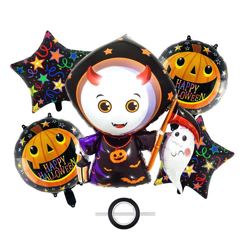 Halloween Pumpkin Star Mummy Witch Vampire Spider Wine Bottle Balloon Bundle Decorative Set