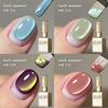 2025 Nude Pink Cat Eye Gel Polish: Transparent Ice Crystal Glass Bead Effect