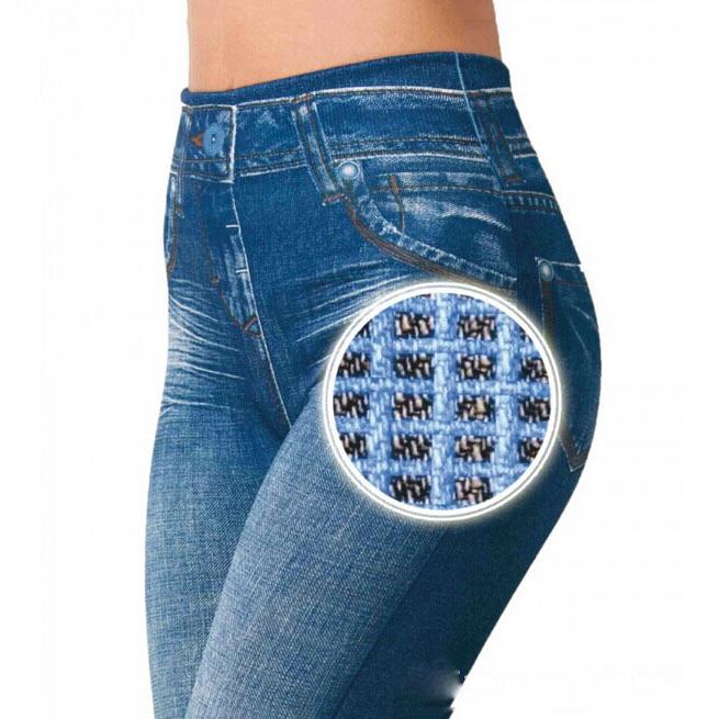Shop Fake Pockets Drawstring Faux Denim Bottom Seamless Yoga Pants