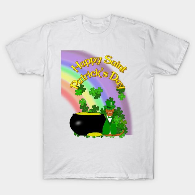 Men Black Print T-shirt Happy Saint Patrick’S Day Oliver No-Cut Transfer Paper Print Cotton Tshirt M
