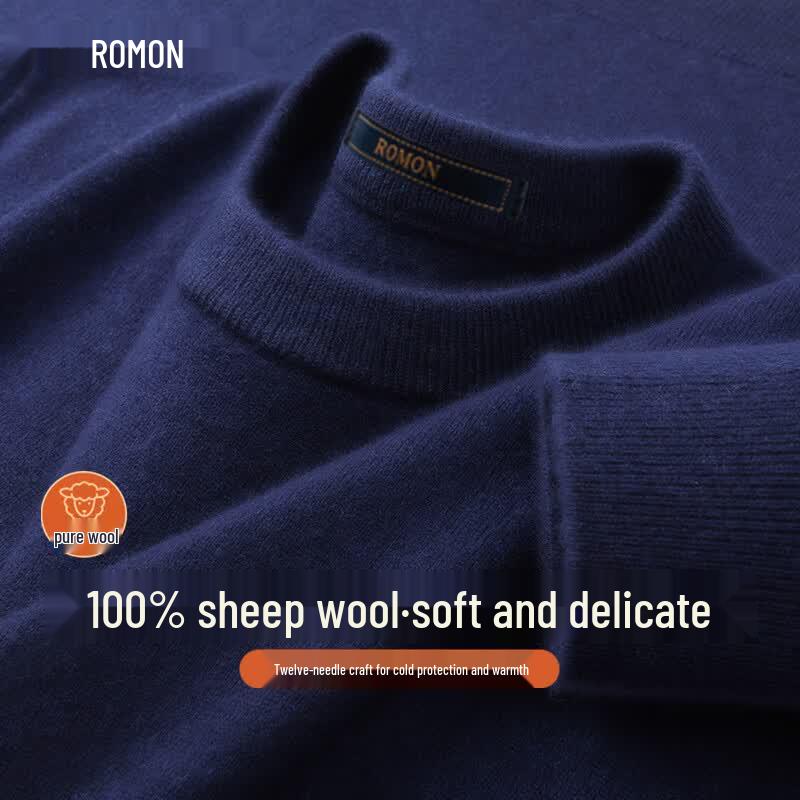 Men s 100% Merino Wool Round Neck Sweater 170/M