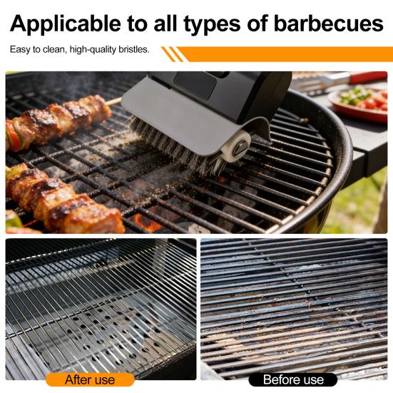 Spazzola Elettrica per Griglia Testa in Acciaio Inossidabile Pulitore Elettrico Senza Fili Ricaricabile Pulizia Profonda Strumenti per Griglia BBQ