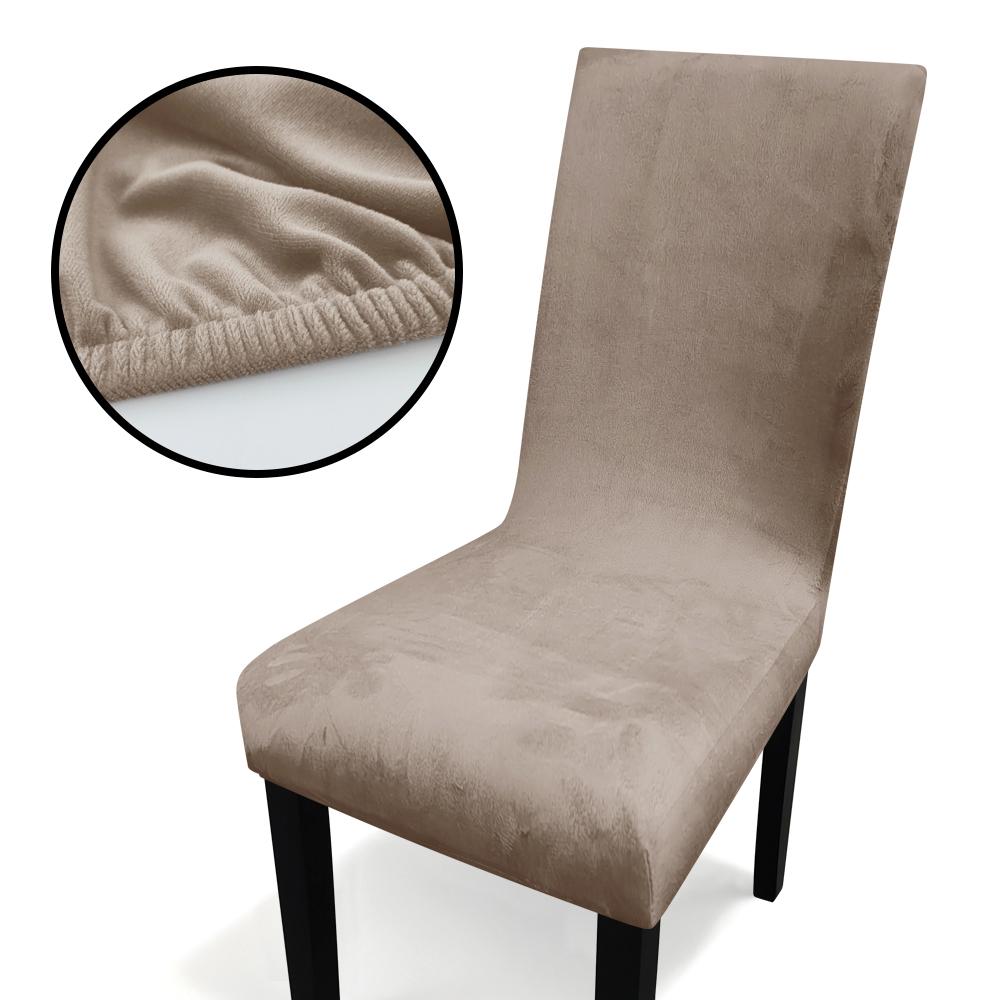 Velvet Home Dining Seat Protector Premium Velvet Chair Cover Thickened Solid Color Stretchable Full Coverage Chair Covers 2026
