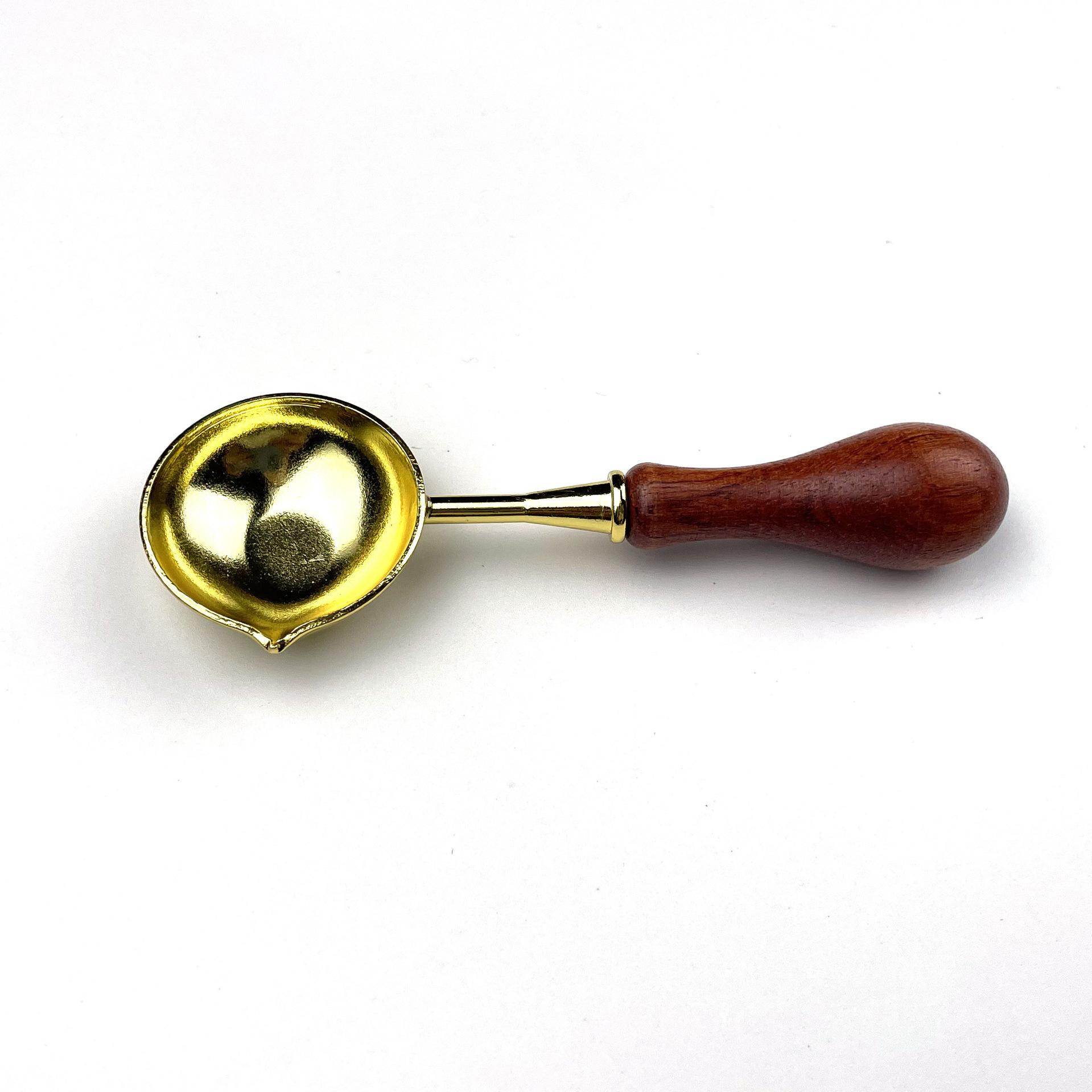Wax Seal Stamp Set Lacquer Furnace Wax Seal Melting Spoon Rubber Wood Melting Heater Wax Bead Pot Stick Heater Craft Supplies Decor