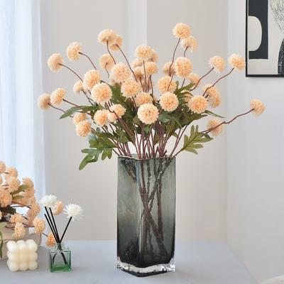 Crisantemi Pompon di Seta Sintetica Fiori Artificiali 5 Teste Crisantemi Autunnali a Sfera Steli Fiori di Tarassaco Finti Realistici per Matrimonio Decorazione Casa