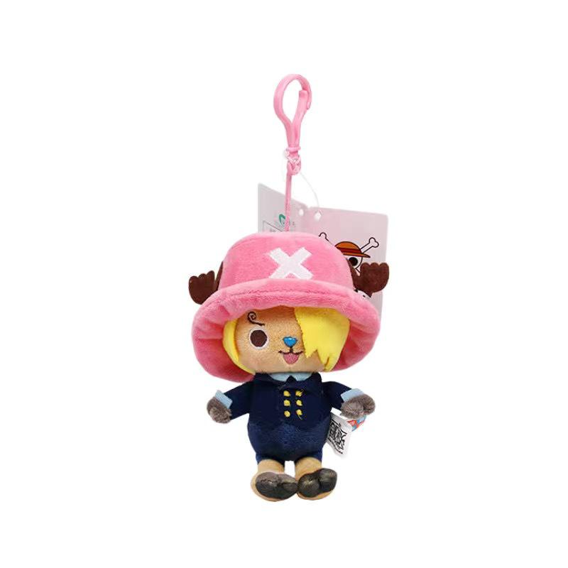 One Piece Luffy & Chopper Keychain Plush Doll - Anime Cartoon Accessory