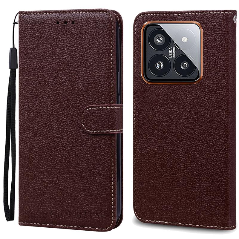 Mi 14 Mi14 Xiaomi14 Pro Case For Xiaomi 14 Case Leather Wallet Flip Case For Xiaomi 14 Pro Cover Coque For Xiaomi Mi 14 Fundas