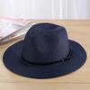 Classic New Women Men Summer Toquilla Straw Sun Hat For Elegant Lady Wide Brim Homburg Fedora Sunbonnet Beach Sunhat Panama Cap