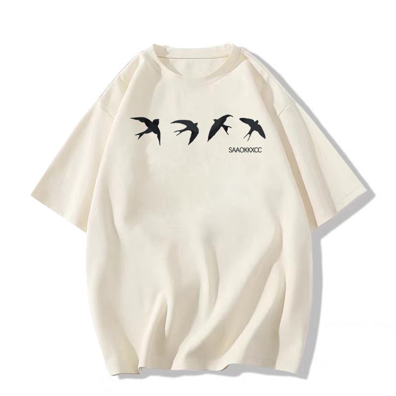 Women's Plus Size Pure Cotton White Short Sleeve T-Shirt - 2025 Design with Straight Shoulder and Half Sleeves