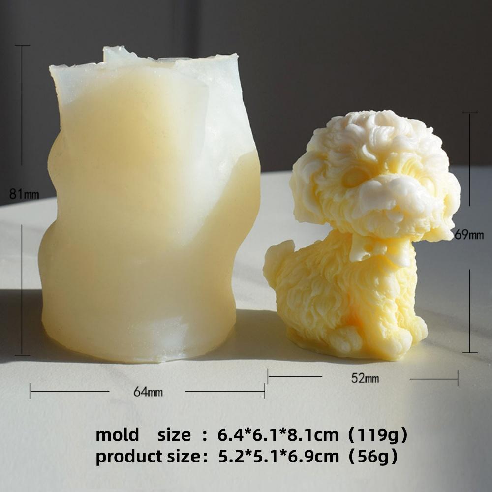 3D Cute Golden Teddy Candle Silicone Molds Handmade Poodle Dog Aromatherapy Gypsum Resin Mold DIY Dog Decoration Ornament Gift